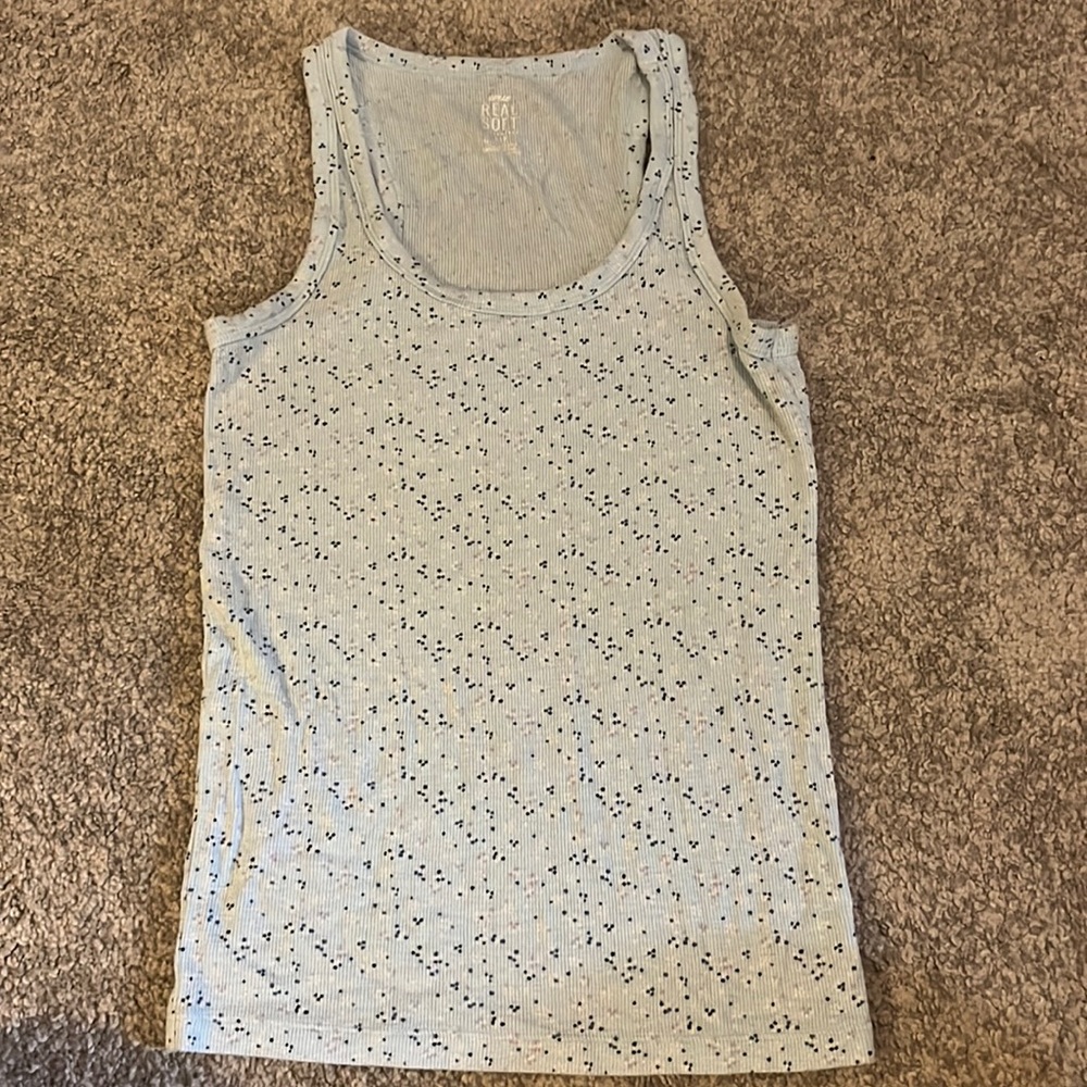 Light Blue Floral Tank Top